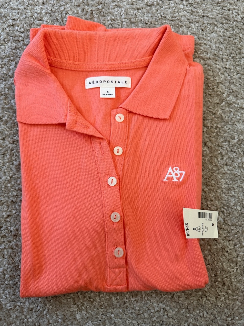 Aeropostale Coral Pink Polo Top